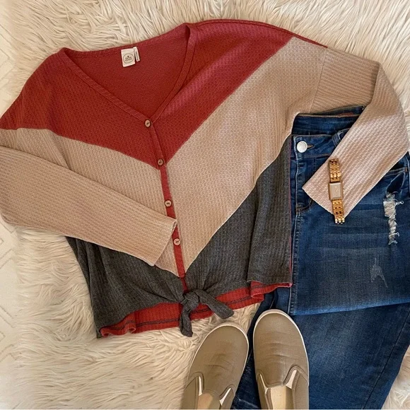 Paper Crane | Tie Front Top - Picture 1 of 12